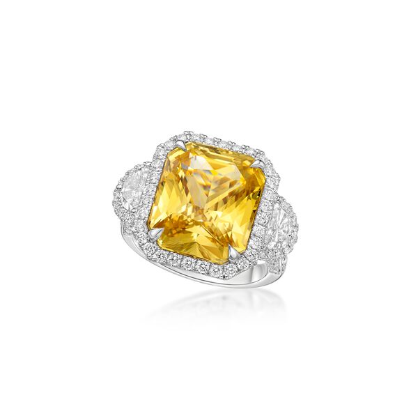 Yellow Sapphire and Diamond Ring
